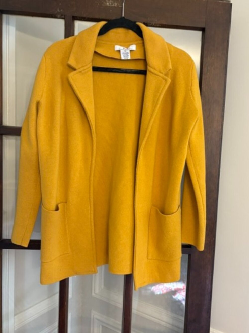 Magaschoni Knit Blazer in Yellow, Size XS